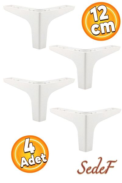 Badem10 Mobilier de lux din sidef - Set de unitate TV, canapea și picioare albe de 12 cm (4 buc.)