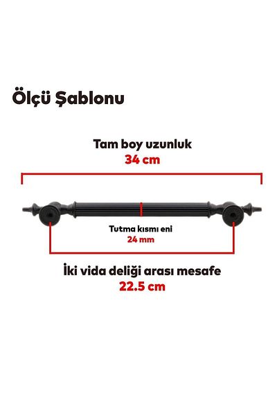 Badem10 Mâner de tragere pentru ușă glisantă Çukurca Mâner de prindere Mâner de ușă din oțel Mâner de exterior negru mat 22,5 cm
