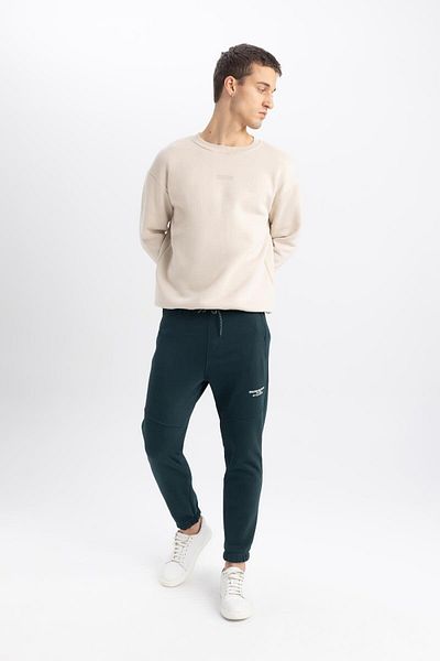 DeFacto Regular Fit Sweatpants with Zipper and Lace-Up Elastic Waist - Y5511Az23Au