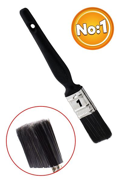 Badem10 Plastic Handle Oil Paint Brush No: 1 Painting Painter Brush Hobby Art Wall Metal Wood Painting