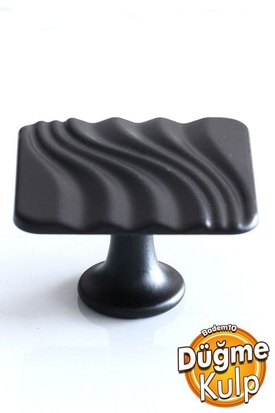 Badem10 Buton cu undă pătrată Mâner negru mat Mobilier Sertar de bucătărie Dulap dulap Mânere Capac Mâner Mâner metal