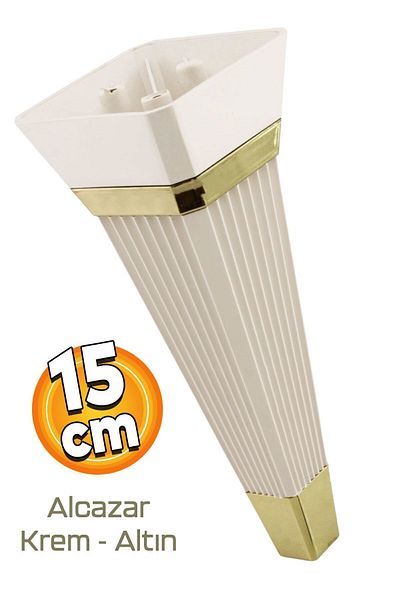 Badem10 Canapea TV Alcazar Luxury - 15 Cm Crem Aur, Picioare Baza