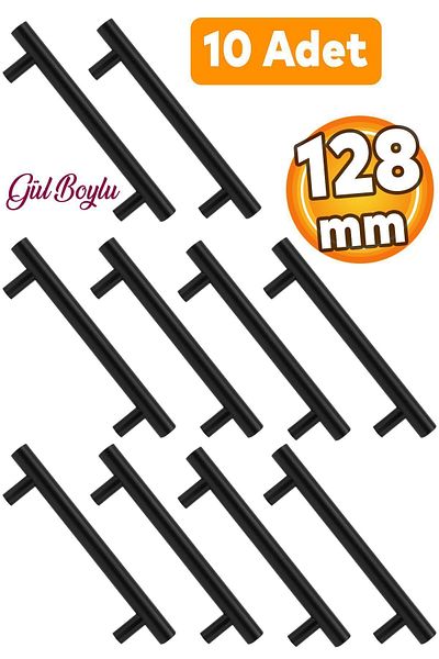 Badem10 10 bucăți de culoare trandafir 128 mm metal negru mobilier bucătărie sertar dulap dulap mâner mâner