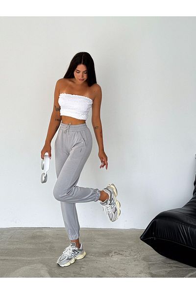 Noa Noa Skinny Leg Modal Sweatpants - Slit Detailed