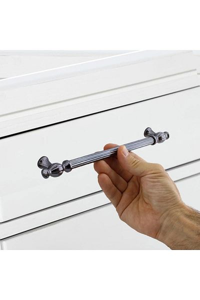 Badem10 Mobilier fracționat Sertar de bucătărie Dulap dulap Mâner de ușă Mâner afumat (192 MM-19,2 CM) Mânere metalice