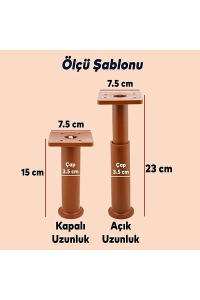 Badem10 Picioare de susținere reglabile Mobilier Canapea Fotoliu Booster Reglabile 15 Cm Picioare de ridicare cafea