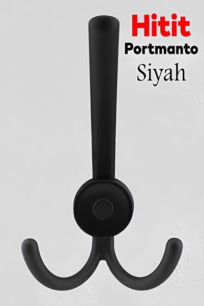 Badem10 Hitit Askı Portmanto Metal Siyah Vestiyer Duvar Dolap Elbise Askısı M...