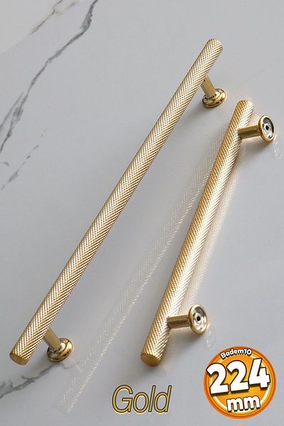 Badem10 Doruk (PREMIUM) Mobilier Bucătărie Sertar Dulap Dulap Aur Aur 224 Mm Mânere Metalice Mâner Mâner