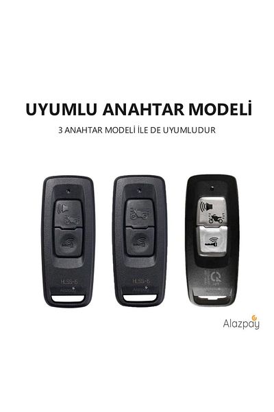 Alazpay Black Silicone Key Case Compatible with Honda Pcx Forza Xadv - 2021-2024