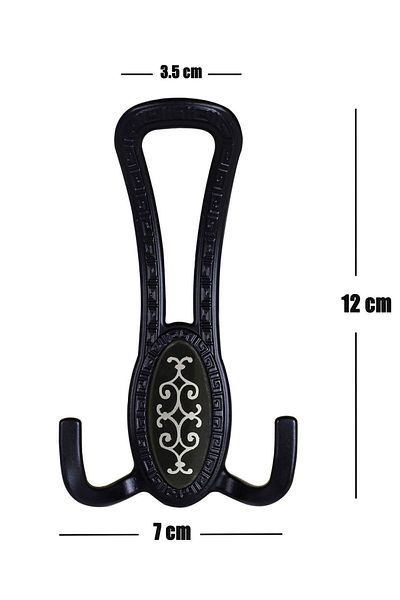 Badem10 Seçil Coat Rack Cloakroom Wall Hanger Wardrobe Clothes Hanger Matte Black Hanger