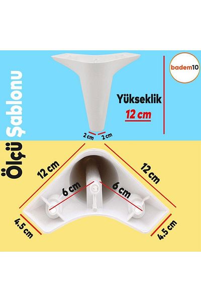 Badem10 Set de 20 de mobilier de lux Aspen Canapea Canapea Unitate TV Upgrade Suport Picior 12 cm Picioare albe