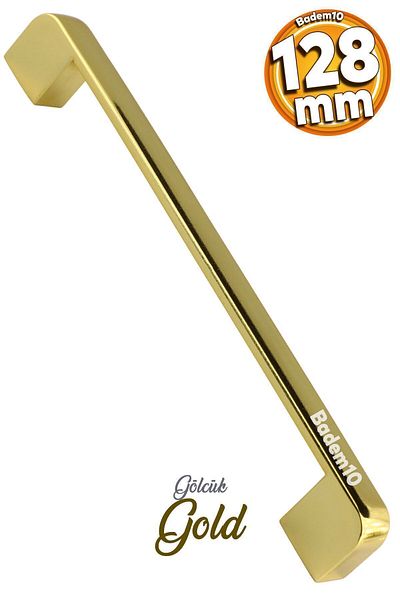 Badem10 Gölcük Sertar de bucătărie oval Capac dulap dulap Metal Pulプ Pulプ Aur 128 mm