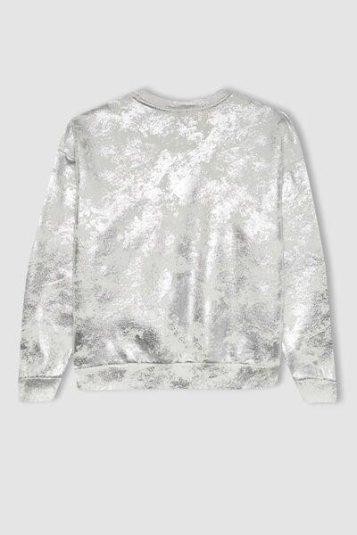 DeFacto Thick and Tie-Dye Patterned Crew Neck Sweatshirt - B9956ax23wn
