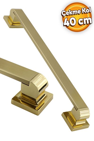 Badem10 Bersel Sliding Door Pull Handle Handle Handle Steel External Door Handle Gold Gold 40 Cm