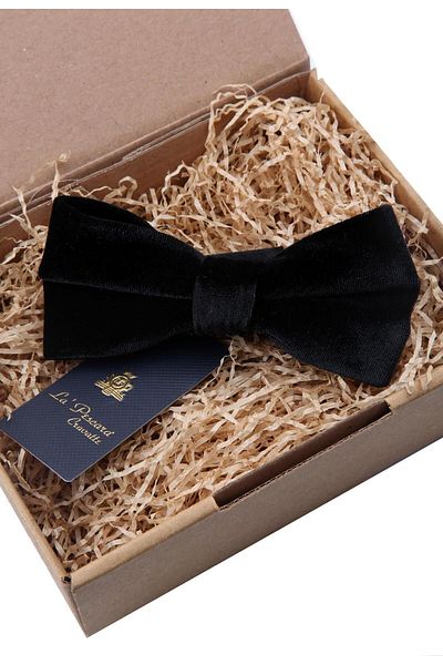 La Pescara Black Velvet Bow Tie P498