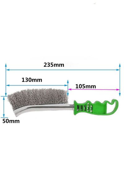 Badem10 Wire Brush Plastic Handle Stainless Wire Dirt Rust Cleaning Brush 23.5 cm