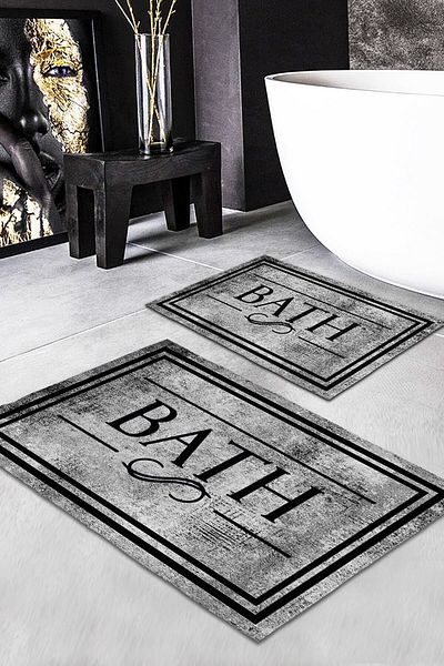 Evmila Set de covoare din 2 piese cu model pentru baie (60x100/40x60) Set covorașe de baie