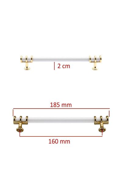 Badem10 Symbul Flat Furniture Bucătărie Sertar Dulap Mânere Metal Aur Alb 160 Mm