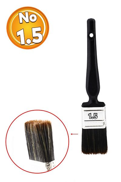Badem10 Plastic Handle Oil Paint Brush No: 1.5 Painting Painter Brush Hobby Art Wall Metal Wood Painting
