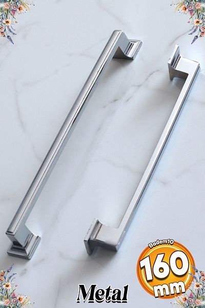 Badem10 Gamma 160 mm Chrome Metal Handle Furniture Kitchen Drawer Cabinet Wardrobe Door Handles Handle Handle 16 cm