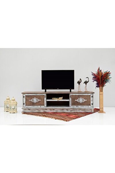 BozYapıDekorasyon 159*35*44 Vizyon Doğal Ahşap Tv Ünitesi