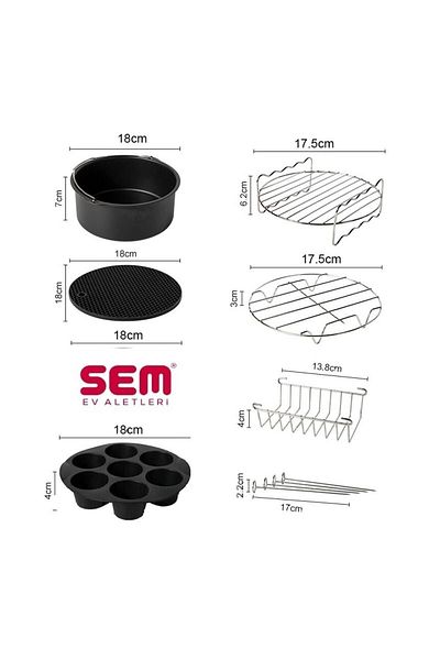 SEM Aircook Airfryer Cooking Apparatus Fryer Cooking Accessory 18 Cm