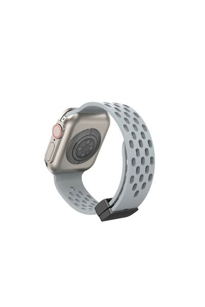 PSGT Apple Watch Seri1/2/3/4/5/6/7/8/9/se/ultra-42/44/45/49mm - Seri10-46mm Uyumlu Silikon Kordon Nikepro