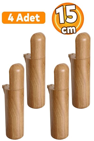 Badem10 Capsula Bohemian (PREMIUM) Mobila Canapea Unitate TV Fotoliu Picior Baza Picioare Model Lemn 15 Cm 4 Buc