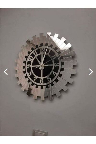 Wooden Factory Wall Clock Silver Sun Embossed Decorative Special Decorative Clock for Your Home or Business