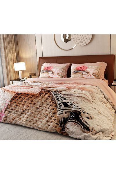 ALACA HOME COLLECTİON طقم بيكيه من 6 قطع باللون الوردي من قش إيفل للفصول الأربعة