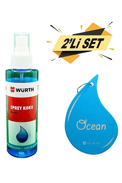 Würth Oto Araç Içi Sprey Koku Araç Parfümü 150 Ml + Okyanus Kokulu Dikiz Ayna...