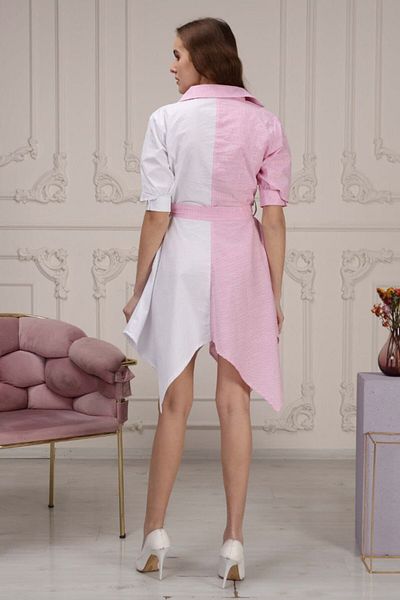 BAJAR Asymmetrical Linen Tunic - Short Sleeve with Garnished Belt
