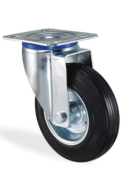 Badem10 Oynak Tablalı 150x40 Mm Teker Siyah Burçlu Ağır Yük Tekeri