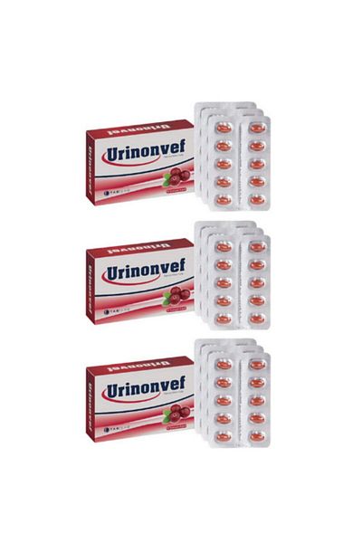 Urinonvef مجموعة مكملات الطعام الكرانبيري المكونة من 3 قطع