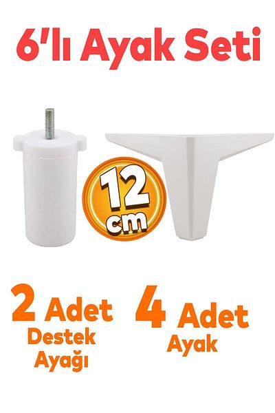 Badem10 Cedru Set 6 Mobilier Unitate TV Canapea extensibila Fotoliu Canapea Suport Baza Picior 12 Cm Alb 17 Picioare
