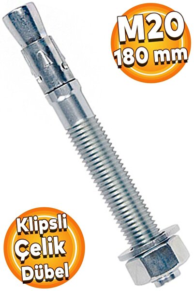 Badem10 Klipsli Çelik Dübel M20x180 Mm