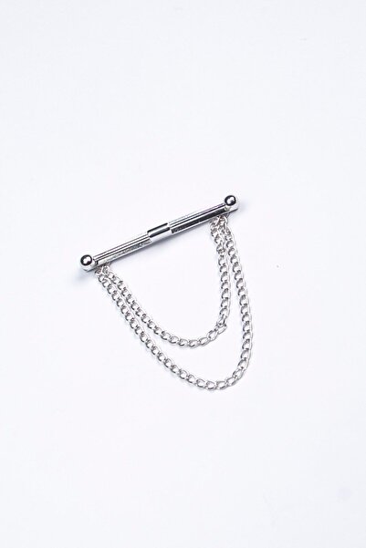 Noyan Group Tüm Gömleklere Uygun Yuvarlak Formlu Gümüş Renk Yaka Iğnesi