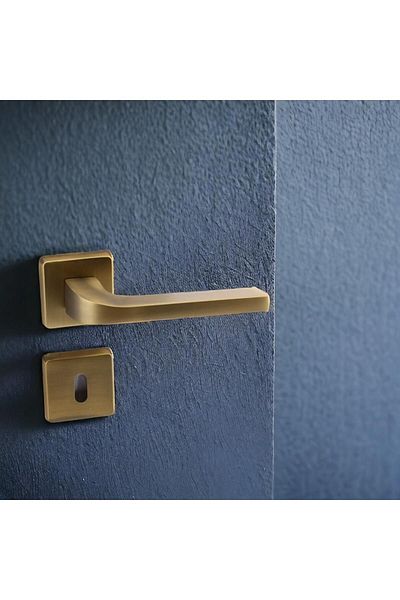 Badem10 Tog Antique Yellow Mâner de ușă de cameră cu rozetă pătrată Mâner de ușă glisantă și din oțel compatibil dreapta stânga Mânere potrivite