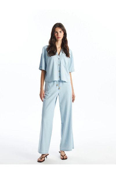 LC Waikiki Blugi Wideleg de damă - Pantaloni cu talie elastică