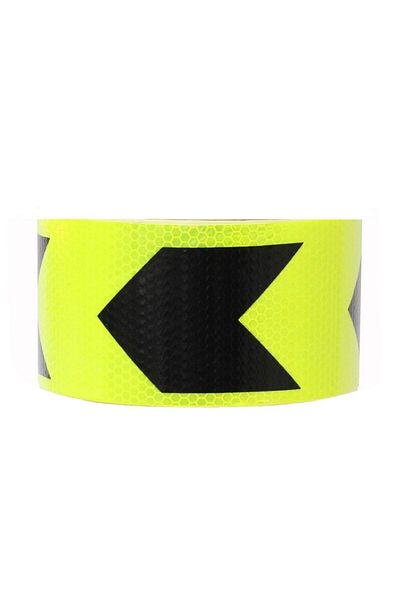 Badem10 10 Mt Highlighter Strip Tape for Vehicle with Reflector - 7.5 Cm Yellow-Black Warning