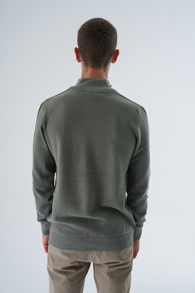 Trist Star Ανδρικό πλεκτό πουλόβερ με φερμουάρ 100% βαμβακερό γιακά Trist-1191