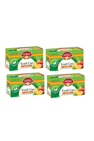 Doğuş Green Tea Peach 4 Pieces 20 Li X 1.75 Gr Filtered Bags