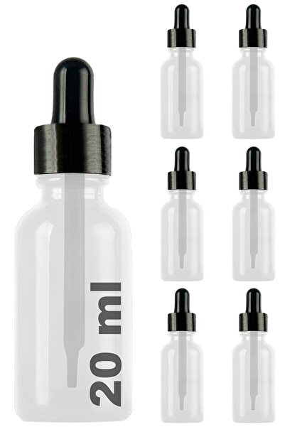 Genel Markalar 20 ml Şeffaf Cam Damlalıklı Serum Şişesi 20 Cc Sızdırmaz Siyah...