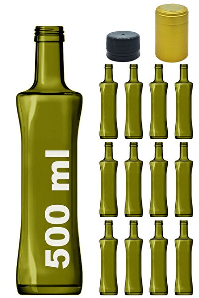 Afracam Green Geolive 500ml Glass Bottle - With Lock, Lid and Hood, 12 Pieces