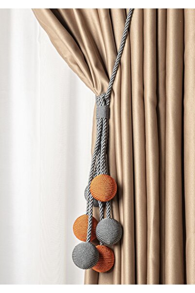 MEFAKS TEKSTİL 6 Toplu Kordon Sarım Braçol Tarçın/Gri