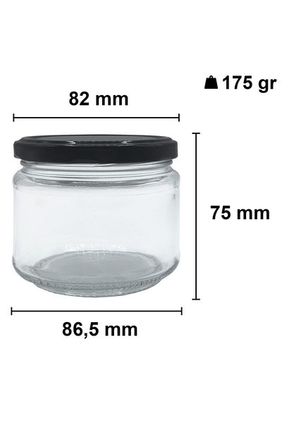 Afracam 300 ml Black Metal - Transparent Magnolia Glass Canned, 1 Piece
