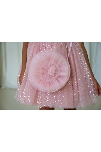 Mini Celebrities Pudra - Gül Detaylı Çanta