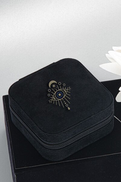 Ecrou Travel Type Jewelry Box Black 10 X 10 X 4.5 cm