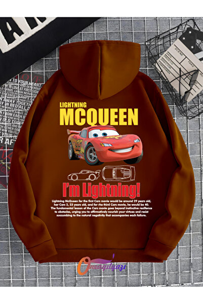 oneagılyazı سويت شيرت بغطاء للرأس كبير الحجم مطبوع للجنسين من ماكوين