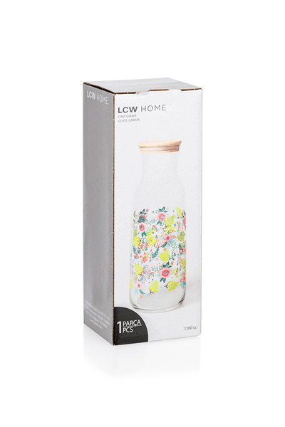 LC Waikiki LCW HOME Çiçek Baskılı Cam Sürahi 1200 Ml
